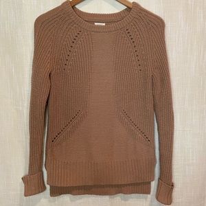 Sigrid Olson•Tan Cable Knit Sweater•Cotton/Camel Hair•Sz Small